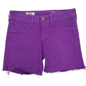 Sold Design Lab Parkside Denim Short NEW Purple Sz 25 Low Rise 6" Inseam Raw Hem